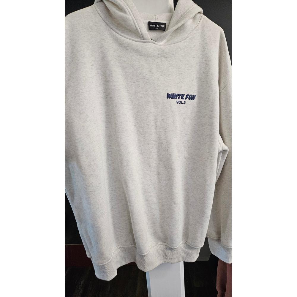 Girlhoodcore White Fox Bout Vol.3 Oatmeal Marle Oversized Puff Print Hoodie M/L - Picture 4 of 8